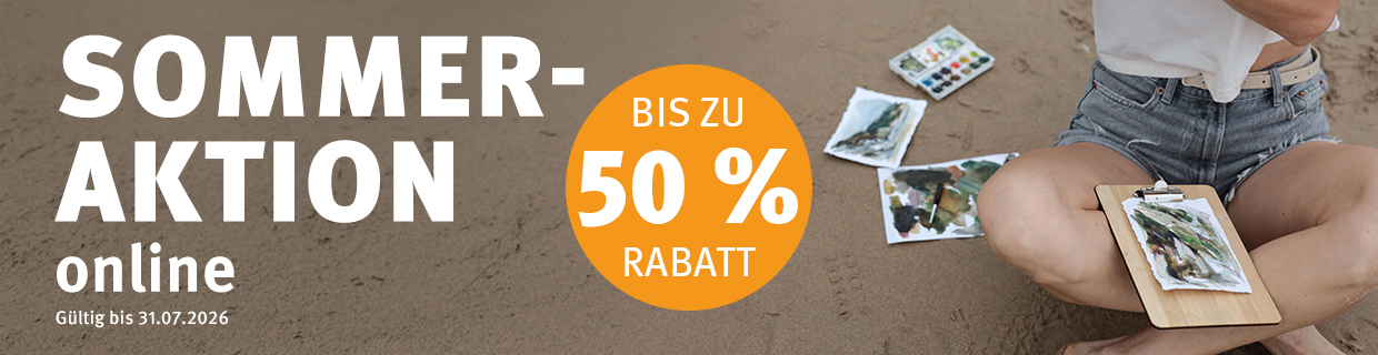 Sommeraktion: Bis zu 50 % Rabatt auf deine Kreativprojekte.