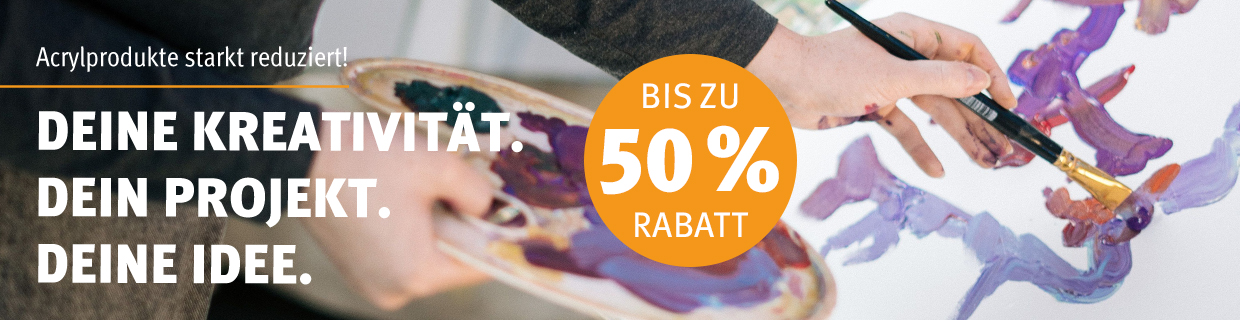 Acryl-Produkte für deine kreativen Ideen 50 %