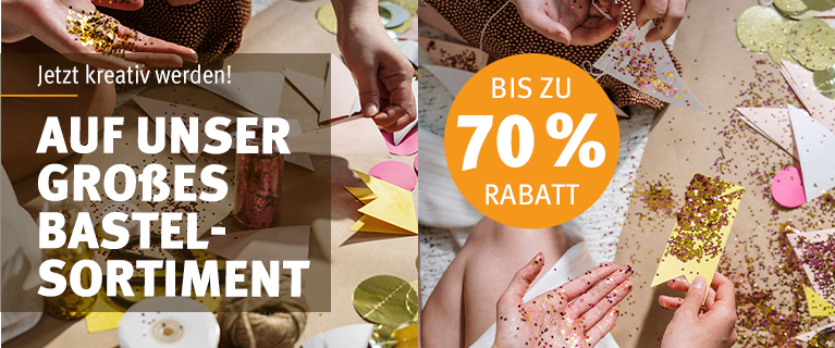Bis zu 70 % auf Bastelbedarf – Zeit, kreativ zu werden!