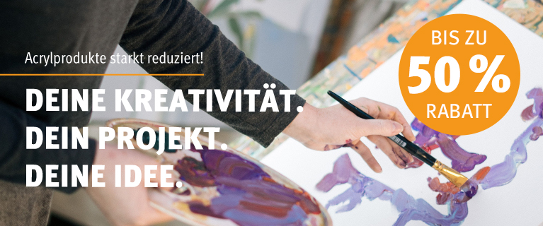 Acryl-Produkte für deine kreativen Ideen 50 %